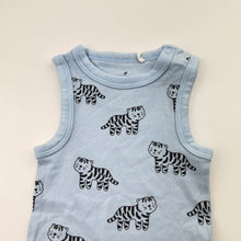 Load image into Gallery viewer, Boys Country Road, organic cotton blend romper, tigers, EUC, size 000,