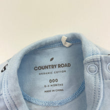 Load image into Gallery viewer, Boys Country Road, organic cotton blend romper, tigers, EUC, size 000,