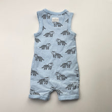 Load image into Gallery viewer, Boys Country Road, organic cotton blend romper, tigers, EUC, size 000,