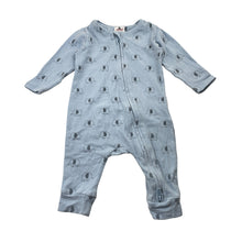 Load image into Gallery viewer, Unisex Seed, stretchy zip romper, elephants, FUC, size 000,