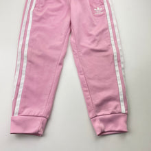 Load image into Gallery viewer, Girls Adidas, pink track pants, elasticated, inside leg: 41cm, GUC, size 5-6,