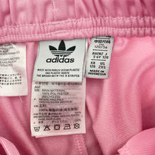 Load image into Gallery viewer, Girls Adidas, pink track pants, elasticated, inside leg: 41cm, GUC, size 5-6,