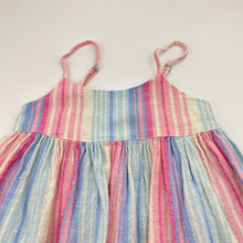 Load image into Gallery viewer, Girls Cotton On, striped cotton / linen summer dress, GUC, size 2, L: 48cm