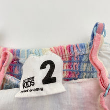 Load image into Gallery viewer, Girls Cotton On, striped cotton / linen summer dress, GUC, size 2, L: 48cm