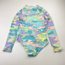Load image into Gallery viewer, Girls Cotton On, long sleeve swim one-piece, FUC, size 4,