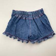 Load image into Gallery viewer, Girls Disney, Minnie Mouse embroidered denim shorts, elasticated, GUC, size 00,