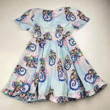 Load image into Gallery viewer, Girls Cheeky Chickadee, soft-feel elastic waist dress, koala seahorse (light marks), FUC, size 5, L: 58cm