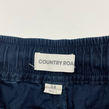 Load image into Gallery viewer, Boys Country Road, navy stretch cotton casual pants, elasticated, inside leg: 54cm, GUC, size 8,