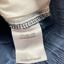 Load image into Gallery viewer, Boys Country Road, navy stretch cotton casual pants, elasticated, inside leg: 54cm, GUC, size 8,