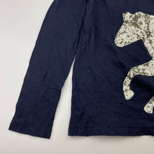 Load image into Gallery viewer, Girls Cotton On, navy cotton long sleeve top, sequin horse, GUC, size 8,