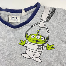 Load image into Gallery viewer, Boys Peter Alexander, Toy Story cotton pyjama top (wash fade, cracked print), FUC, size 8,