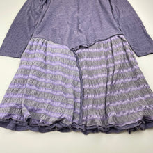 Load image into Gallery viewer, Girls Isobella & Chloe, lined purple & grey long sleeve dress, EUC, size 8, L: 68cm