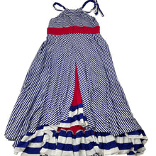 Load image into Gallery viewer, Girls Pixie Girl, Chasing Fireflies, stretchy striped dress, GUC, size 7, L: 77cm