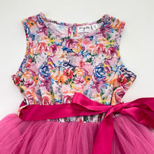 Load image into Gallery viewer, Girls Origami, tulle & floral party dress *small holes in tulle*, FUC, size 7, L: 62cm