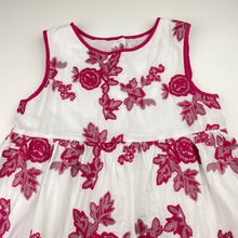 Load image into Gallery viewer, Girls Collette Dinnigan, lined embroidered floral cotton dress, GUC, size 7, L: 60cm