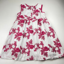 Load image into Gallery viewer, Girls Collette Dinnigan, lined embroidered floral cotton dress, GUC, size 7, L: 60cm