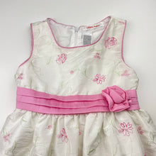 Load image into Gallery viewer, Girls Ollie's Place, lined embroidered floral party dress *small mark on back*, FUC, size 7, L: 67cm
