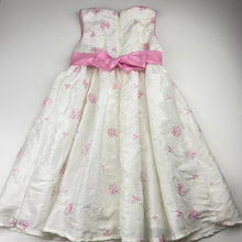 Load image into Gallery viewer, Girls Ollie's Place, lined embroidered floral party dress *small mark on back*, FUC, size 7, L: 67cm