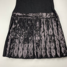 Load image into Gallery viewer, Girls POLO RALPH LAUREN, wool blend knit / box pleat sequin party dress, size S/M, armpit to armpit: 31cm across unstretched, waist: 35cm across, EUC, size 8-10, L: 73cm