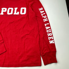 Load image into Gallery viewer, Unisex POLO RALPH LAUREN, red cotton long sleeve top, armpit to armpit: 38cm, shoulder to cuff: 46cm, EUC, size 8-9,