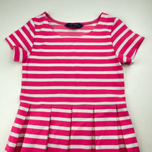 Load image into Gallery viewer, Girls POLO RALPH LAUREN, pink & white stripe dress, pilling, FUC, size 7, L: 60cm