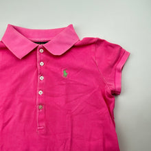 Load image into Gallery viewer, Girls POLO RALPH LAUREN, broderie trim polo dress, wash fade, FUC, size 7, L: 62cm