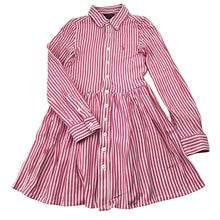 Load image into Gallery viewer, Girls POLO RALPH LAUREN, soft jersey cotton long sleeve shirt dress, EUC, size 7, L: 60cm