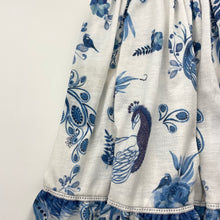 Load image into Gallery viewer, Girls Zara, lightweight dress, peacocks (light marks on skirt), FUC, size 7, L: 68cm