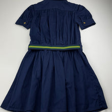 Load image into Gallery viewer, Girls POLO RALPH LAUREN, navy cotton short sleeve shirt dress, EUC, size 8, L: 68cm