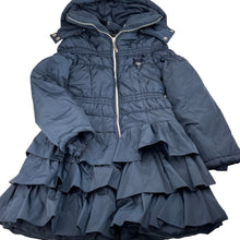 Load image into Gallery viewer, Girls Glamorous Le Chic, fleece-lined wadded navy jacket / coat, L:58cm, EUC, size 8,