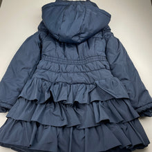Load image into Gallery viewer, Girls Glamorous Le Chic, fleece-lined wadded navy jacket / coat, L:58cm, EUC, size 8,