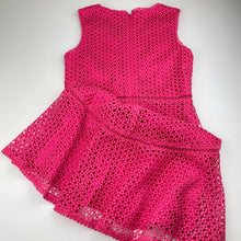 Load image into Gallery viewer, Girls REVIEW, lined pink lace party / formal dress, EUC, size 12, L: 77cm