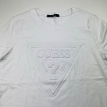 Load image into Gallery viewer, Girls GUESS, white cotton tee / top, size XS, armpit-armpit 37.5cm, EUC, size 12,