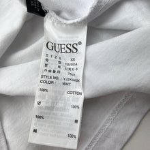 Load image into Gallery viewer, Girls GUESS, white cotton tee / top, size XS, armpit-armpit 37.5cm, EUC, size 12,