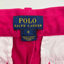Load image into Gallery viewer, Unisex POLO RALPH LAUREN, pink stretch cotton shorts, waist: 29.5cm across, EUC, size 8,
