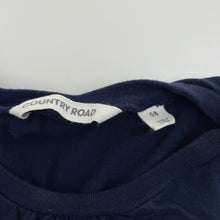 Load image into Gallery viewer, Girls Country Road, navy cotton long sleeve top, applique birds, EUC, size 8,
