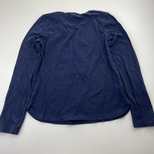 Load image into Gallery viewer, Girls Country Road, navy cotton long sleeve top, applique birds, EUC, size 8,