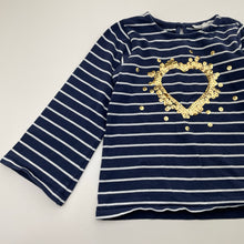 Load image into Gallery viewer, Girls Country Road, cotton top, sequin heart (light mark right sleeve), FUC, size 6,