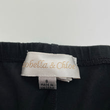 Load image into Gallery viewer, Girls Isobella & Chloe, black stretchy leggings, inside leg: 51cm, EUC, size 8,