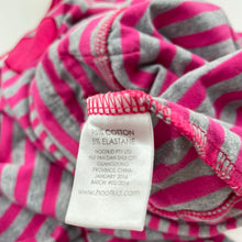 Load image into Gallery viewer, Girls Hootkid, pink & grey stripe long sleeve dress, EUC, size 7, L: 56cm