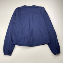 Load image into Gallery viewer, Girls POLO RALPH LAUREN, button-up navy cotton long sleeve top, GUC, size 8-10,