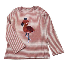Load image into Gallery viewer, Girls Milkshake, ribbed long sleeve top, flip sequin flamingo, GUC, size 8,