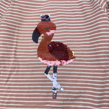 Load image into Gallery viewer, Girls Milkshake, ribbed long sleeve top, flip sequin flamingo, GUC, size 8,