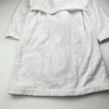 Load image into Gallery viewer, Girls white, towelling dressing gown / bath robe (no labels), shoulder to cuff: 42cm, EUC, size 7-8,