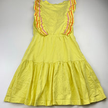 Load image into Gallery viewer, Girls Milkshake, yellow cotton ruffle summer dress, EUC, size 8, L: 70cm