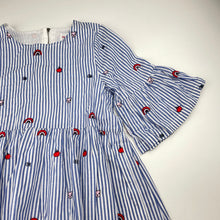 Load image into Gallery viewer, Girls Seed, lined, embroidered cotton dress, rainbows, EUC, size 7, L: 61cm