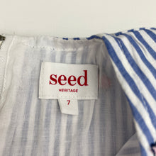 Load image into Gallery viewer, Girls Seed, lined, embroidered cotton dress, rainbows, EUC, size 7, L: 61cm