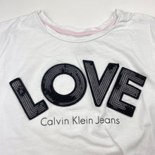 Load image into Gallery viewer, Girls Calvin Klein Jeans, cotton tee / top, sequins, FUC, size 8-10,