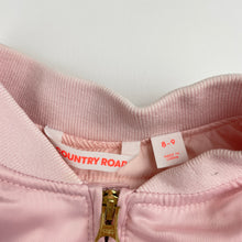 Load image into Gallery viewer, Girls Country Road, pink satin bomber jacket (marks back sleeves & cuffs), FUC, size 8-9,