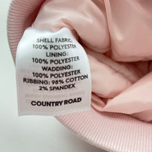 Load image into Gallery viewer, Girls Country Road, pink satin bomber jacket (marks back sleeves & cuffs), FUC, size 8-9,
